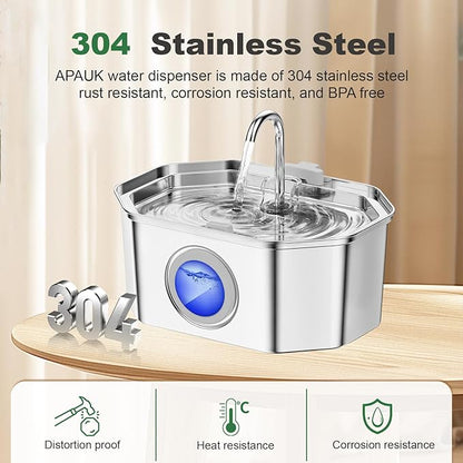 Cat Water Fountain Stainless Steel 108oz/3.2L, APAUK Automatic Pet Fountain Dog - Image 3
