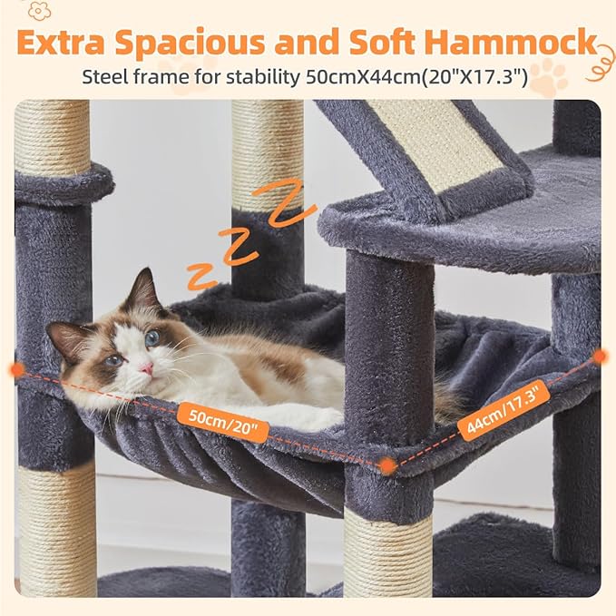 Taoqimiao Cat Tree 71-Inch, Cat Tower - Image 3