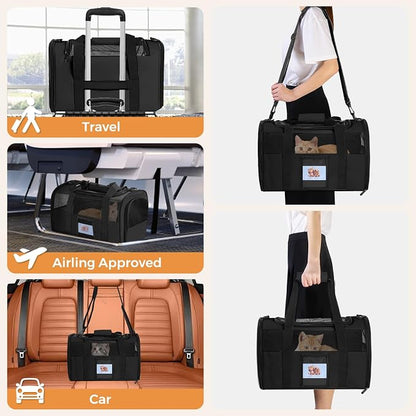 Soft Cat Carrier for Pets Up to 15 lbs, TSA Approved for Airline in-Cabin - Image 7