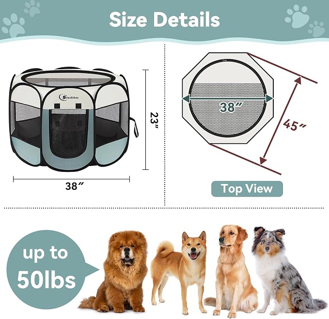 Large Dog Cat Playpen, Puppy Pet Playpen Indoor - Image 8