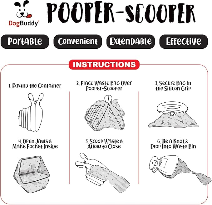 DogBuddy Pooper Scooper, Portable Dog Pooper Scooper, Poop Scooper - Image 6