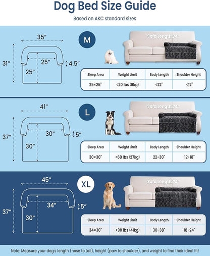 Calming Extra Large Dog Bed for Couch, 45 x 37 inch Removable Couch Cover for - Image 3