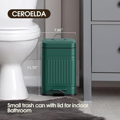 CEROELDA Small Trash Can with Lid-5L/1.3 Gal, Stainless Steel Outdoor Dog Poop - Image 2