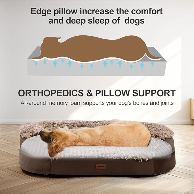 Orthopedic Dog Beds for Extra Large Dogs, Removable Washable Cover, Waterproof - Image 5