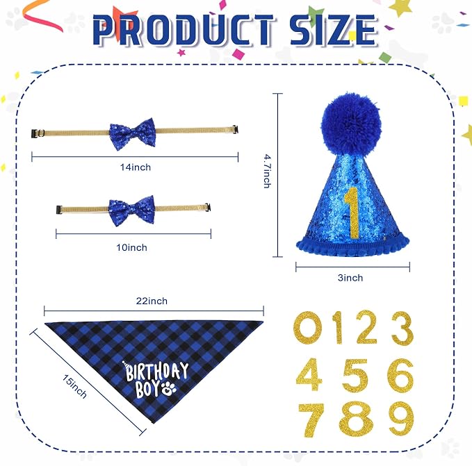 Weewooday Dog Birthday Party Supplies Birthday Boy Girl Cake Bandana Triangle - Image 4