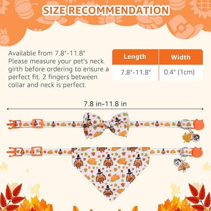 SCENEREAL Fall Thanksgiving Cat Bandana Collar - Image 7