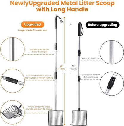 Metal Cat Litter Scoop with Holder, Solid & Durable, Deep Shovel - Image 6