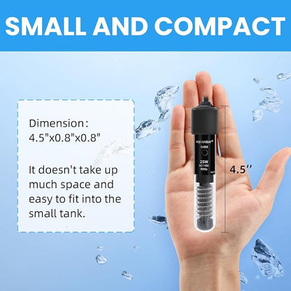 AQUANEAT Aquarium Heater, 25W Small Betta Fish Tank Heater, Mini Preset Water - Image 2