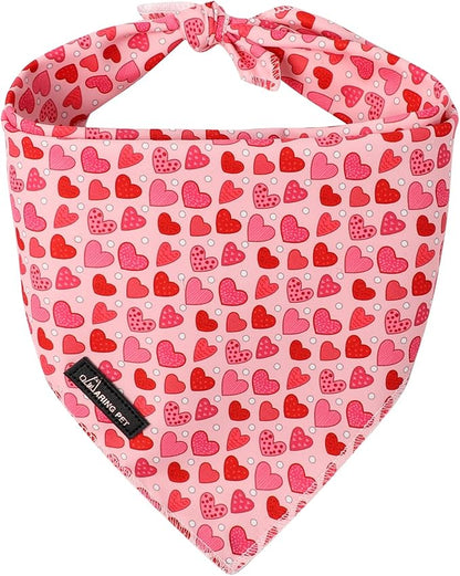 ARING PET Valentine Dog Bandana, Cute Pink Red Pink Pet Bandanas Scarf Triangle by ARINGPET