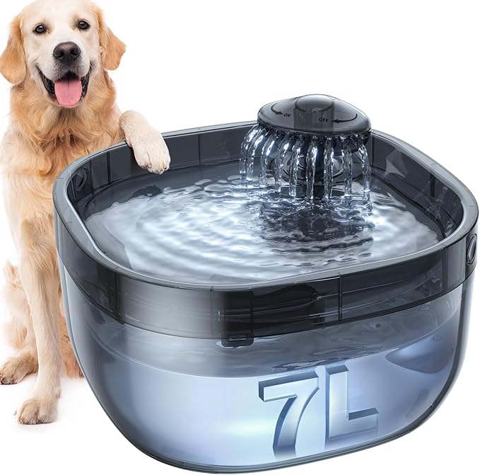 7L/1.8Gal Dog Water Fountain for Large Dog, FEELNEEDY Dog Water Bowl Dispenser by FEELNEEDY