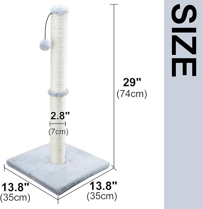 Dimaka 29" Height Tall Cat Scratching Post, Claw Scratcher - Image 2