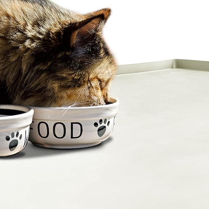 Dog Food Mat, Silicone Waterproof Food Tray, Non Slip Pet Bowl Mats Placemat - Image 6