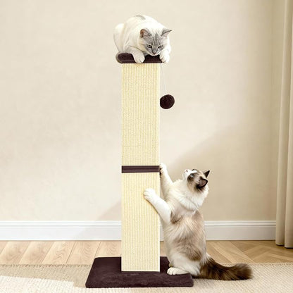 Cat Scratching Post 32 Inch for Indoor Large Cats and Kitten, Nature Sisal Tall - Image 6
