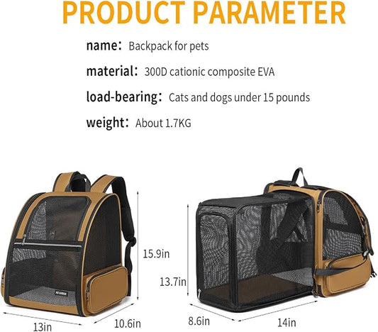 Cat Backpack，Expandable Cat Carrier Backpack, Dog Backpack Carrier and Pet - Image 2