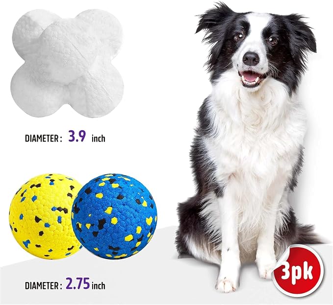 3.9'' Dog Balls Tennis Ball for Aggressive Chewers, Atom Teething Balls Dog - Image 2