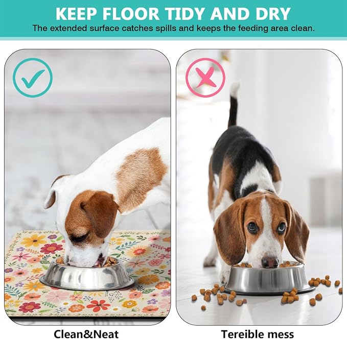 Pet Feeding Mat for Floors Waterproof Dog Mat for Food and Water Absorbent - Image 5