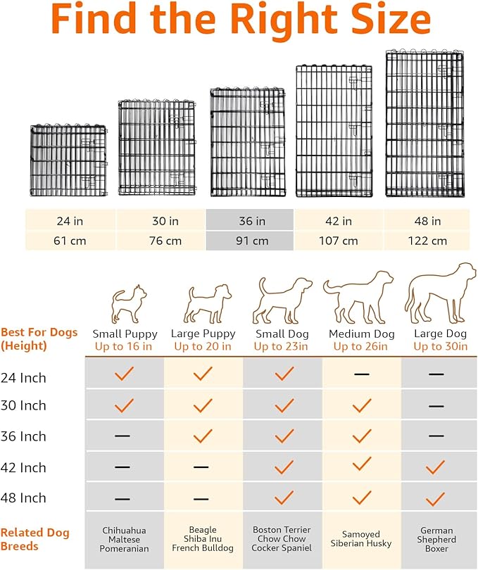 Amazon Basics Foldable Metal Exercise Dog Playpen, Indoor/Outdoor, Single Door - Image 4