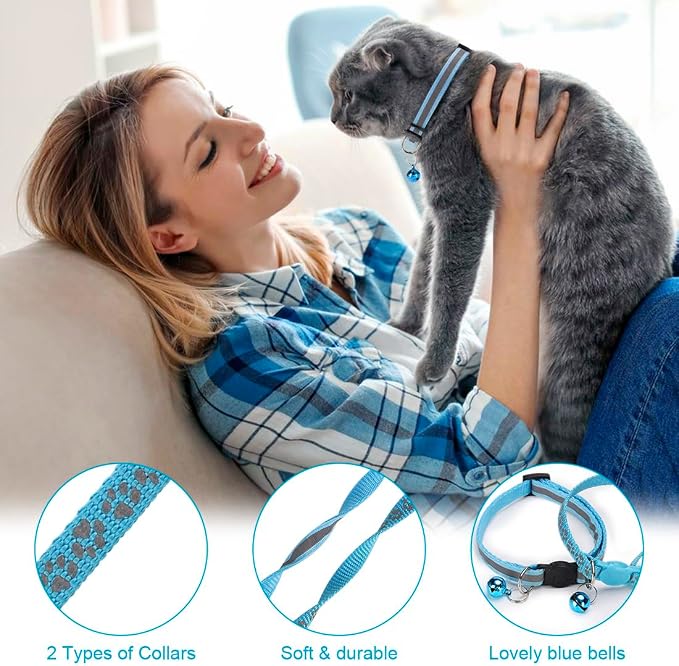 2 Pack Cat Collar with Bells, Reflective Collars - Image 2
