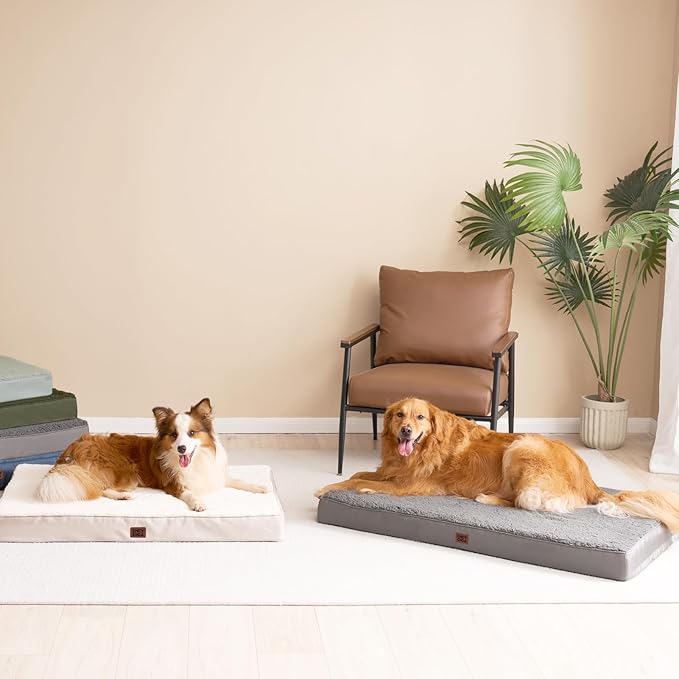 EHEYCIGA Orthopedic Foam Dog Bed, Light Grey - Image 9