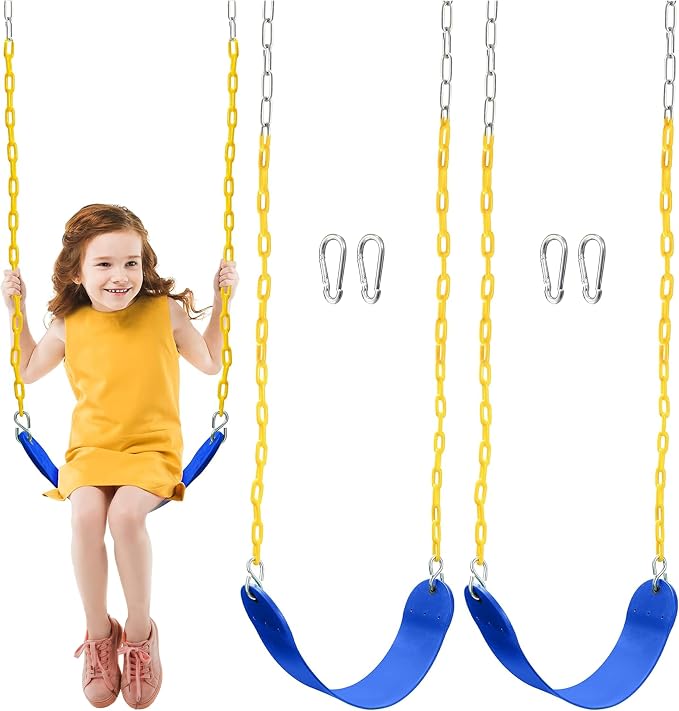 TURFEE 2 Pack Swing for Outdoor Swing Set, Swing Seat Replacement Kit by Turfee