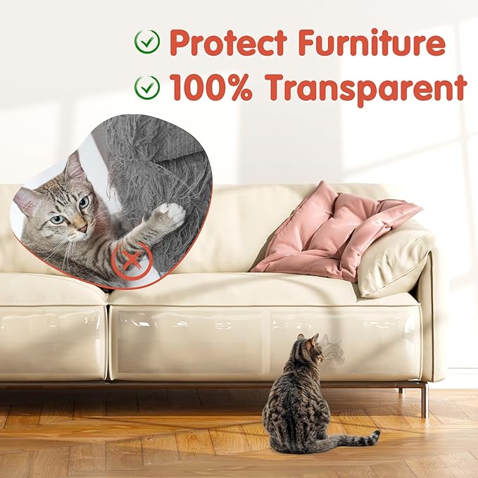 18 PCS Large Cat Scratch Furniture Protector, Transparent Couch Protector from - Image 4