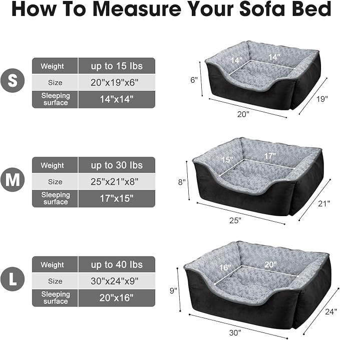 JOEJOY Rectangle Dog Bed for Large Medium Small Dogs - Image 4