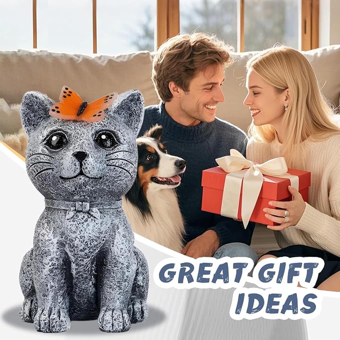 Solar Cat Garden Statues Outdoor Decor - Image 6