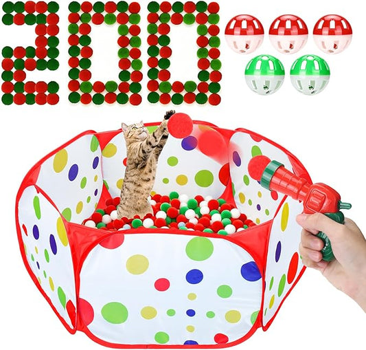Mity rain Cat Ball Pit with Balls Included, Interactive Toy by Mityrain