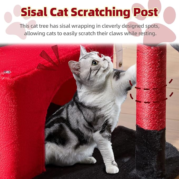 Taoqimiao MS043BR Cat Tree, 32.2-Inch Cat Tower - Image 3