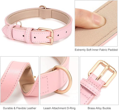 WHIPPY Leather Dog Collar for Small Dog Adjustable Soft Breathable Leather - Image 4