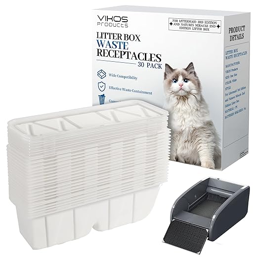 30-Pack Disposable Litter Box Waste Receptacles Compatible by VIKOSProducts