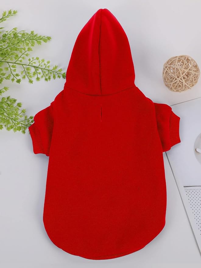 QWINEE Basic Dog Hoodie Sweatshirt Puppy Sweater Warm Cat Costumes Pet Clothes - Image 3