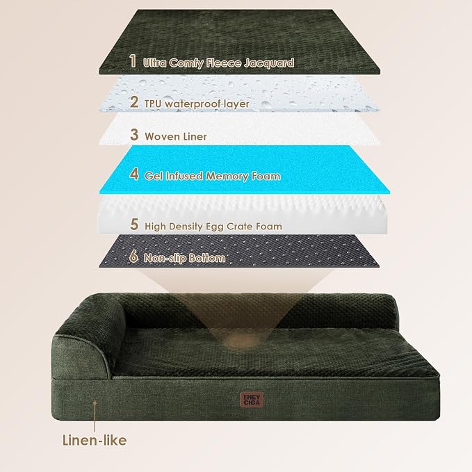 EHEYCIGA Extra Large Dog Bed Othorpedic, Memory Foam XL Dog Bed - Image 5