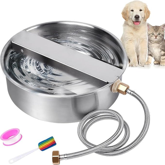 Automatic Dog Water Bowl Dispenser Large Breed Stainless Steel Auto Fill Dog by PAULOZYN