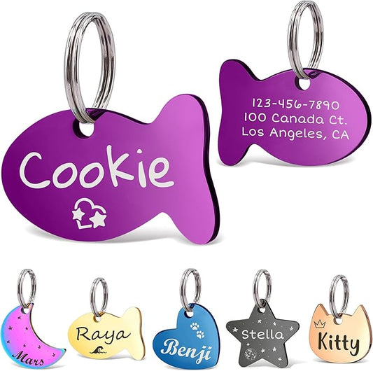 Anavia Small Size Dog Cat ID Tags, Small/XS Personalized Color Plated Stainless by Anavia