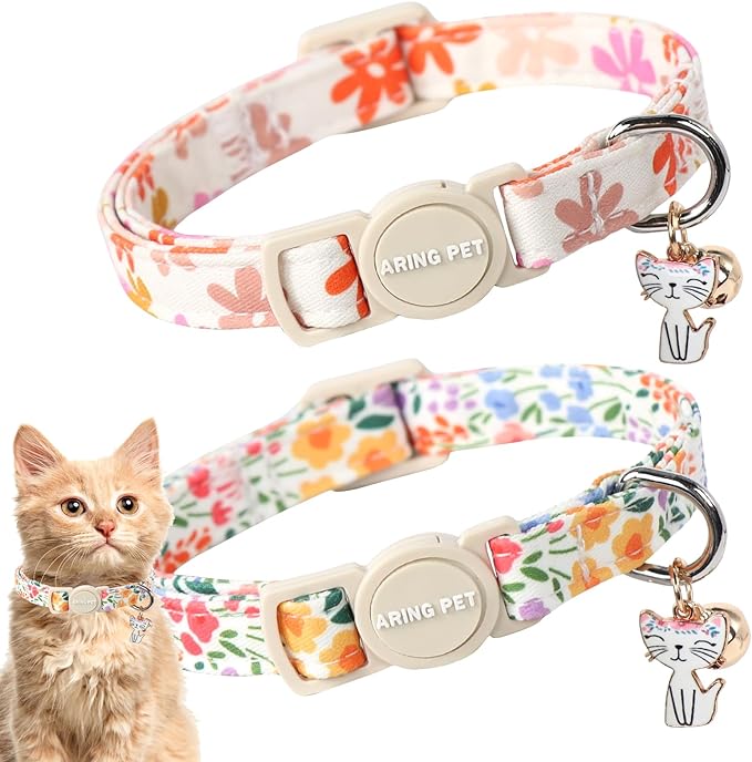 ARING PET 2 Pack Cat Collars-Cute Breakaway Cat Collar by ARINGPET