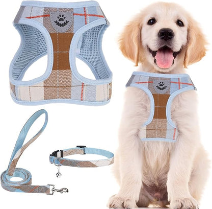 PUPTECK Adjustable Dog Harness Collar and Leash Set Step in No Pull Pet Harness by PUPTECK