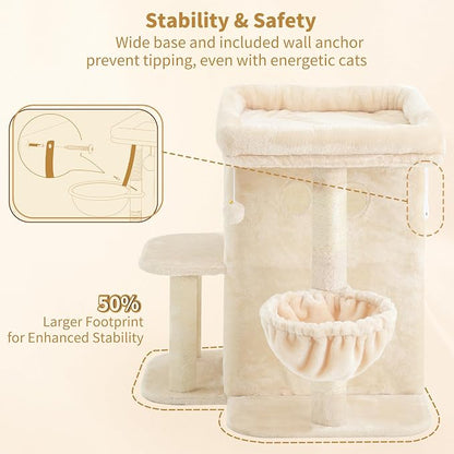 Heybly Cat Tree, 25.6-inch Cat Tower - Image 6
