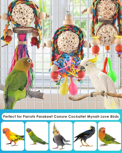 Bissap 3PCS Bird Parrot Foraging Shredder Hanging Toys Sola Balls - Image 7