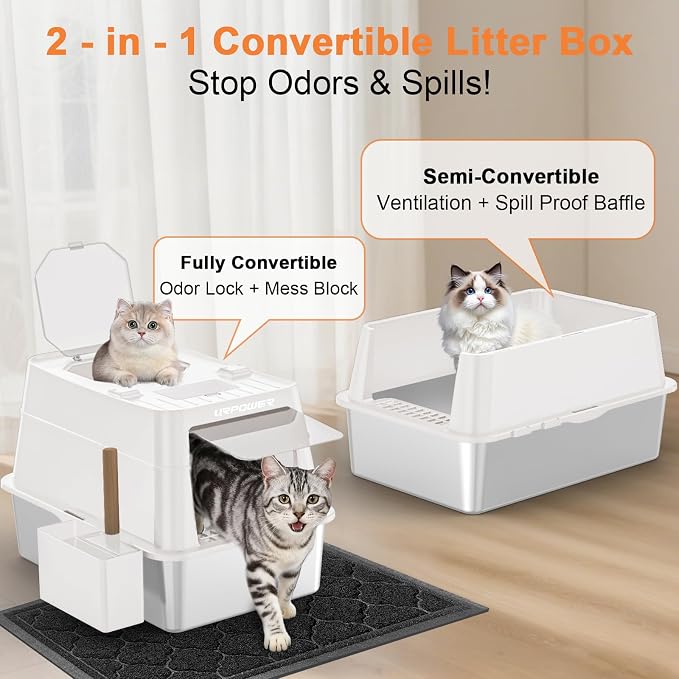 URPOWER Stainless Steel Cat Litter Box - Image 5
