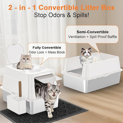 URPOWER Stainless Steel Cat Litter Box - Image 5