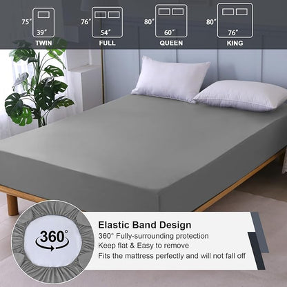 Waterproof Mattress Protector Full, Fitted Sheet Style Breathable Mattress Cover - Image 5