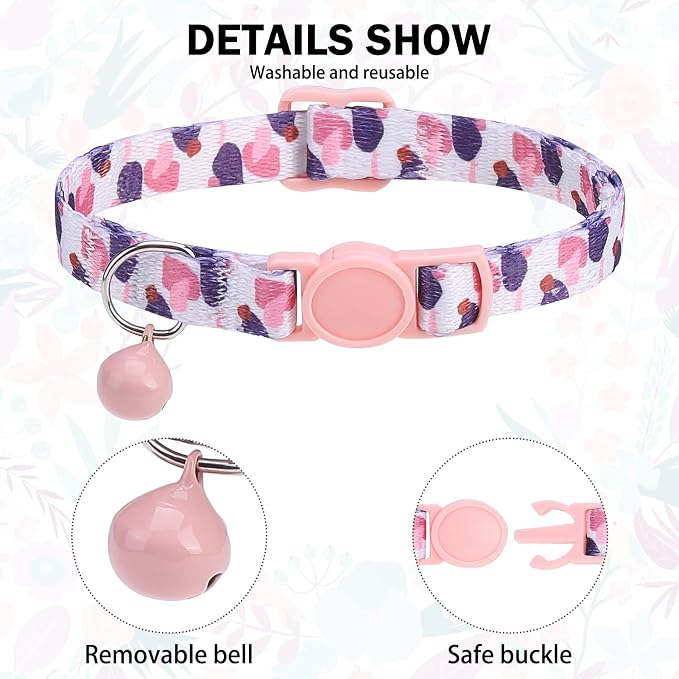 Breakaway Cat Collars for Girl Boy Cats, Spring Summer All Weather Cat Collar - Image 3