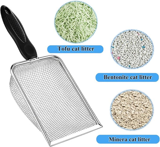 itPlus Cat Litter Scoop, Stainless Steel Cats Sturdy Mesh Scooper Kitty Litter - Image 2