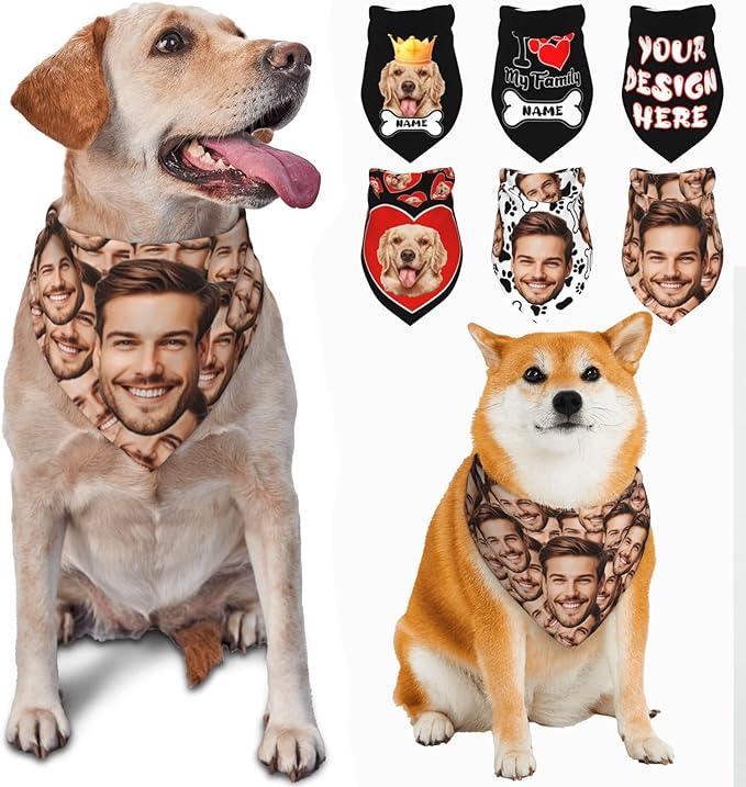 Custom Dog Bandana for Cat Dog Pet Add Your Design Personalized Neckwear by Custom