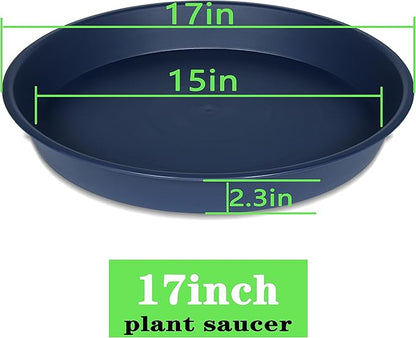4 Pack of 16 17 inch Plant Saucer, 2.3" Depth, Heavy Duty Deep Plant Trays - Image 2