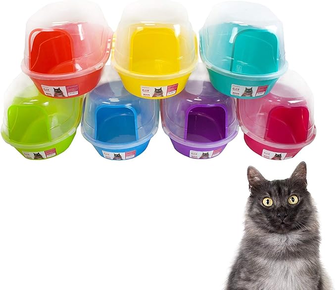 Covered Litter Box, Jumbo Hooded Cat Litter Box Holds Up to Two Small Cats - Image 6