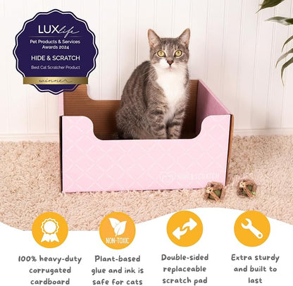 Hide & Scratch Cardboard Cat Scratcher Box & Bed - Image 2