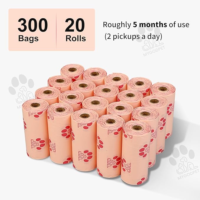 Dog Poop Bags Rolls 300 Count Biodegradable Poop Bags Refills - Image 7