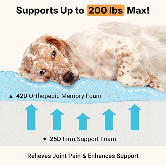 Veehoo Orthopedic Memory Foam Dog Bed, 7 Inch Thick Extra Large XXL Dog Bed - Image 3
